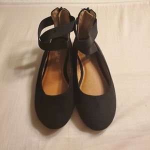 Daily Shoes Black Suede Ballet Flats